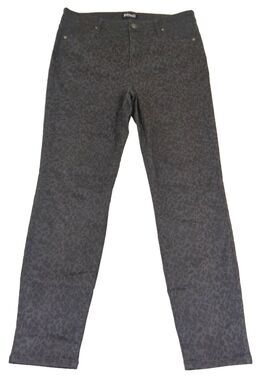 Buffalo David Bitton Women's Pants Hanna 12/32 Black Leopard High Rise Stretch